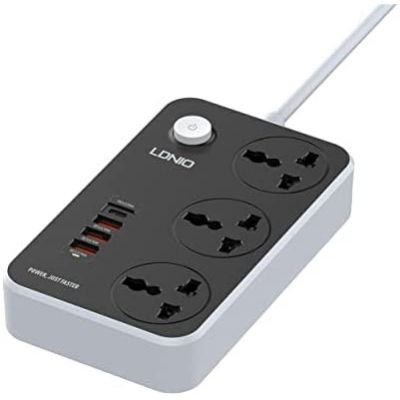 LDNIO 3 Port, 3 USB & 20W USB-C Power Socket SC3412