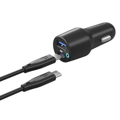 Powerology 38W Dual Output Ultra-Quick Car Charger