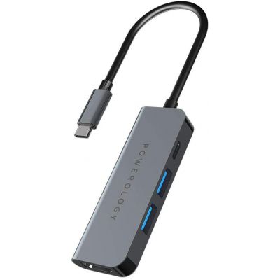 Powerology 4 in 1 USB-C hub with HDMI & USB 3.0