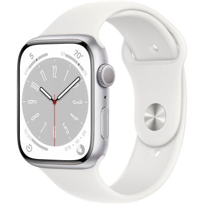 Apple Watch Series 8 Silver Aluminum Case with Sport Band White 45mm (GPS)