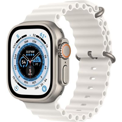 Apple Watch Ultra Titanium Case with Blue/Grey Trail Loop 49mm