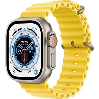 Apple Watch Ultra Titanium Case with Yellow/Beige Trail Loop 49mm