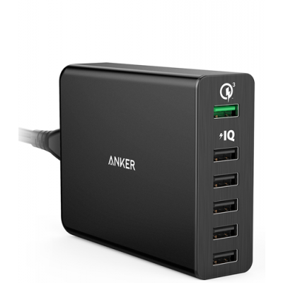 Anker PowerPort+ 6 Desktop Charger with Quick Charge 3.0 - Black