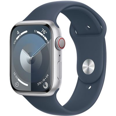 Apple Watch Series 9 41mm - Silver Aluminum Case With Storm Blue Sport Band (GPS + Cellular)