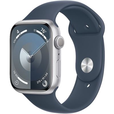 Apple Watch Series 9 45mm - Silver Aluminum Case With Storm Blue Sport Band (GPS)