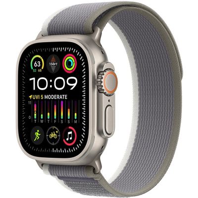 Apple Watch Ultra 2 49mm - Titanium Case With Green/Grey Trail Loop