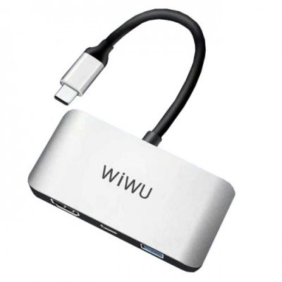 WiWU C2H 3 in 1 USB-C Hub 