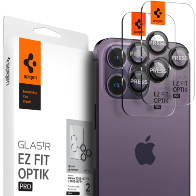 Spigen iPhone 14 Pro / 14 Pro Max Glas.tR Ez Fit Optik Pro Lens Protector - 2 Pack