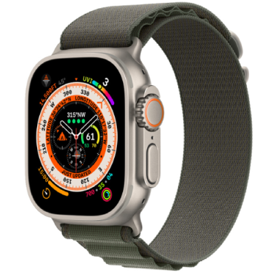 Apple Watch Ultra Titanium Case with Green Alpine Loop 49mm