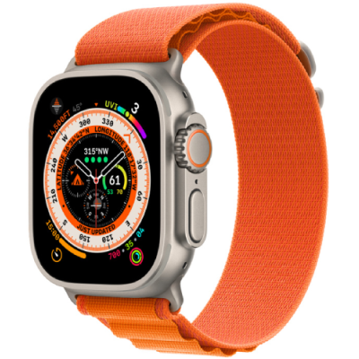Apple Watch Ultra Titanium Case with Orange Alpine Loop 49mm