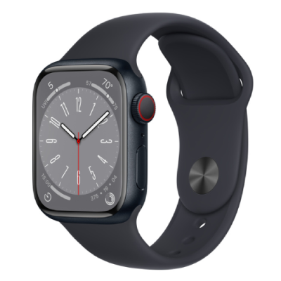 Apple Watch Series 8 Midnight Aluminum Case with Sport Band Midnight 45mm (GPS + Cellular)