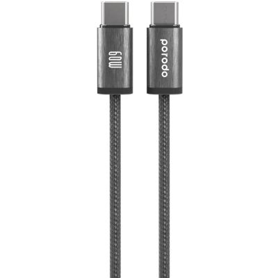 Porodo 60W PD Woven Braided USB-C to USB-C Cable - 1.2m / 4ft