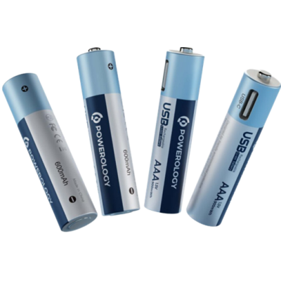 Powerology AAA USB-C Rechargeable Lithium-ion Battery - 4 Pieces