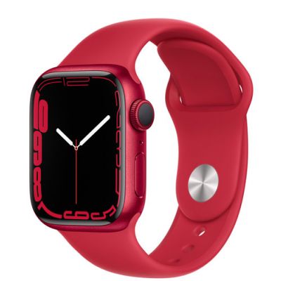 Apple Watch Series 7 Red Aluminum Case With Red Sport Band 45mm (GPS)