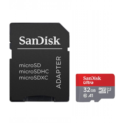 SanDisk Ultra SDSQUNS 32GB 80MB/s UHS-I Class 10 microSDHC Card With Adapter