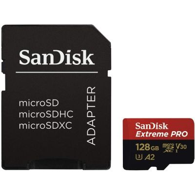 SanDisk Extreme Pro 128GB microSDXC UHS-1 Card with Adapter