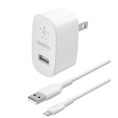 Belkin USB-A Wall Charger(12W) + Lightning Cable (1M)