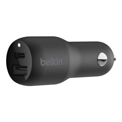 Belkin Boost Charge Dual USB-A Car Charger 24W with Lightning Cable
